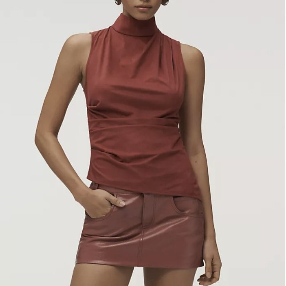 Anthropologie Mare Mare Faux-Suede High-Neck Tank Top